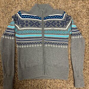 Classic Le Tigre Full Zip Gray Cardigan  -Women's Size XL - 1821